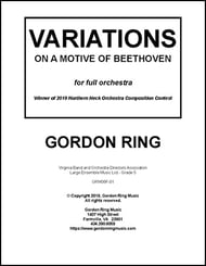 Variations on a motive of Beethoven Orchestra sheet music cover Thumbnail